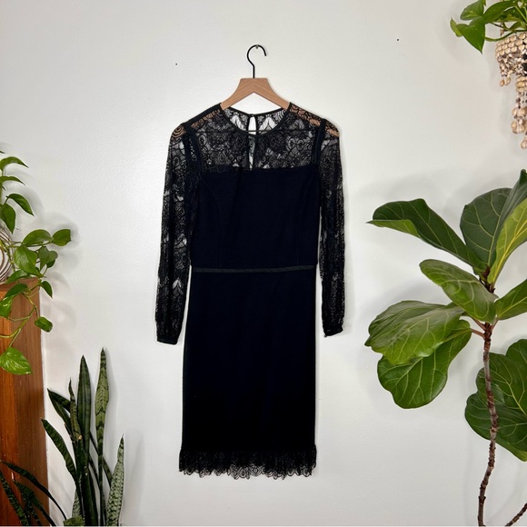 Tory Burch Tiana Black Lace sleeve Dress - Picture 8 of 12